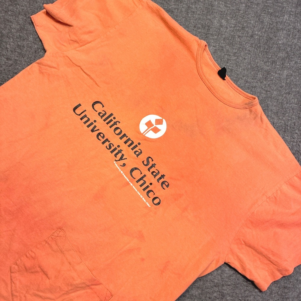 California State University Chico T-Shirt Mens XL Orange Vintage Distressed Rare